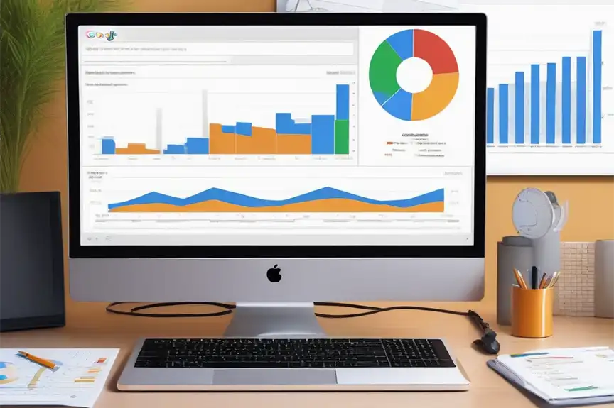 A picture of Google Analytics data on a Mac computer.