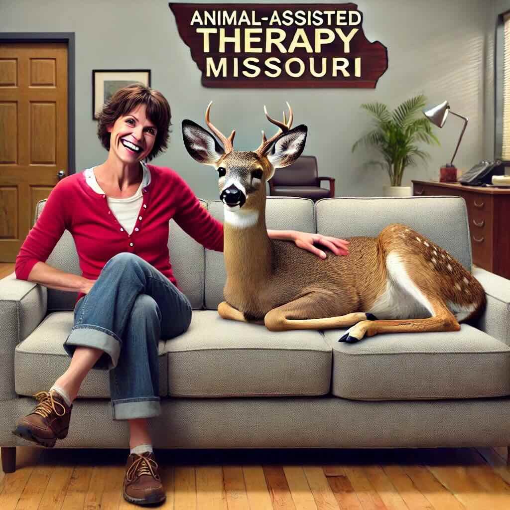 animal assisted therapy with a deer in Missouri