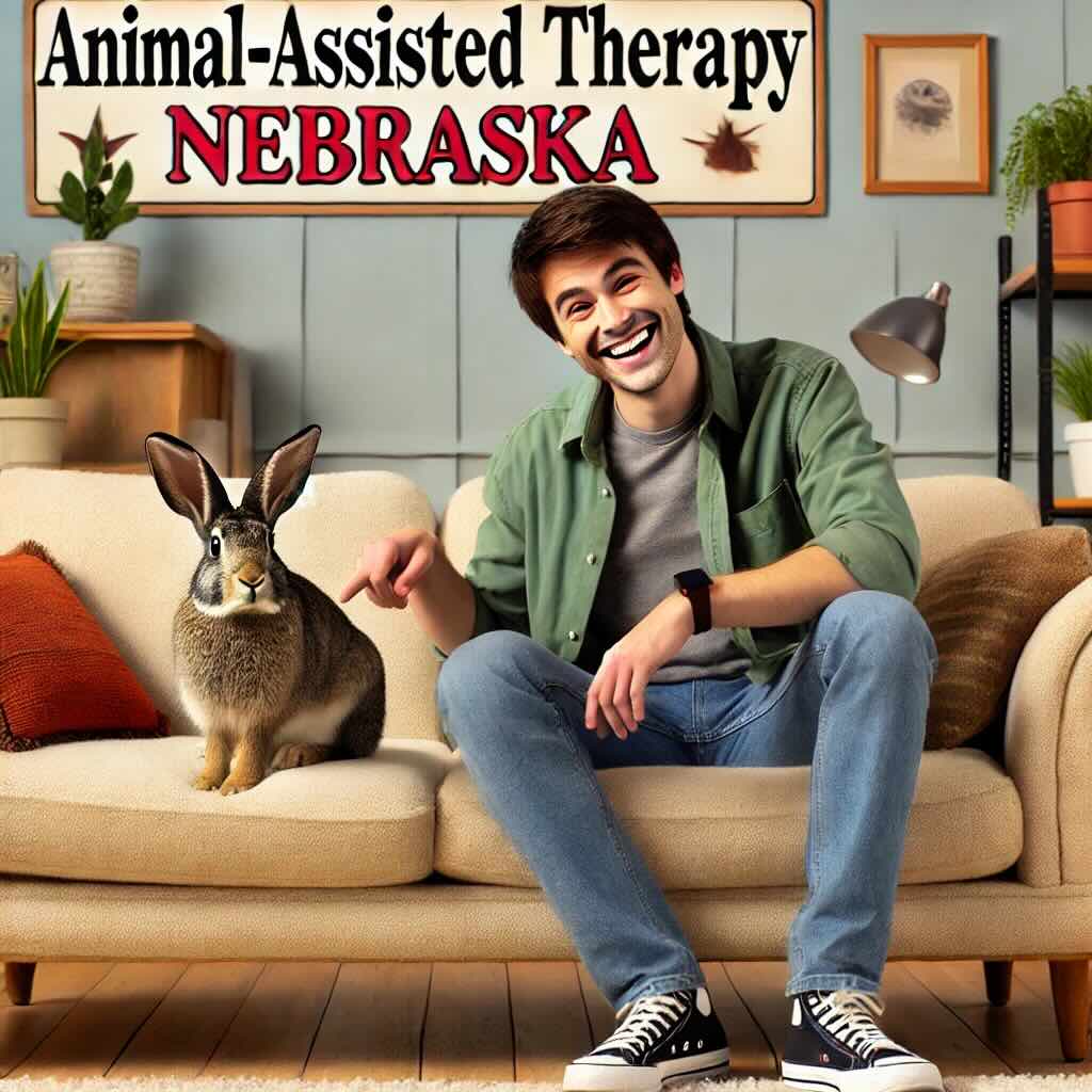 animal assisted therapy with a jackrabbit in Nebraska