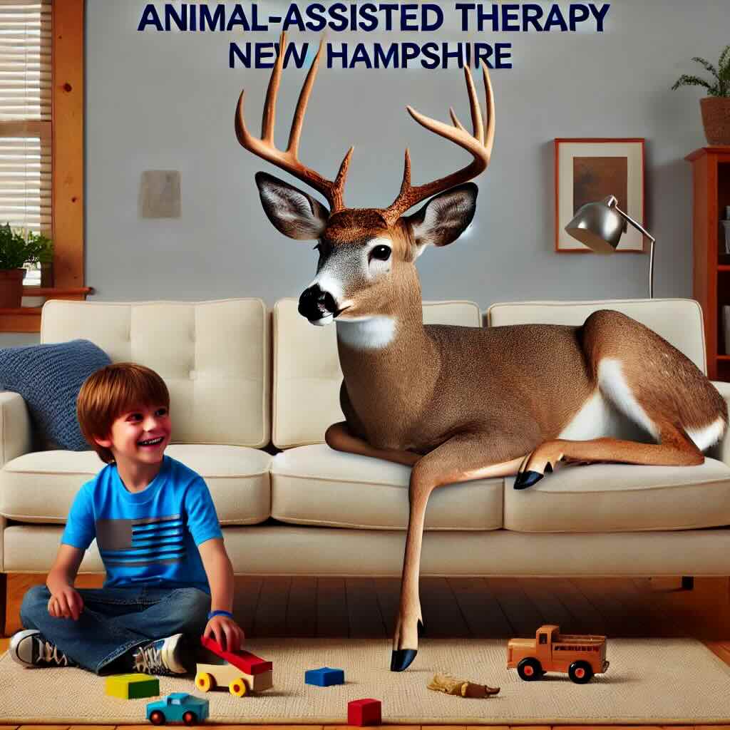 animal assisted therapy with a deer in New Hampshire