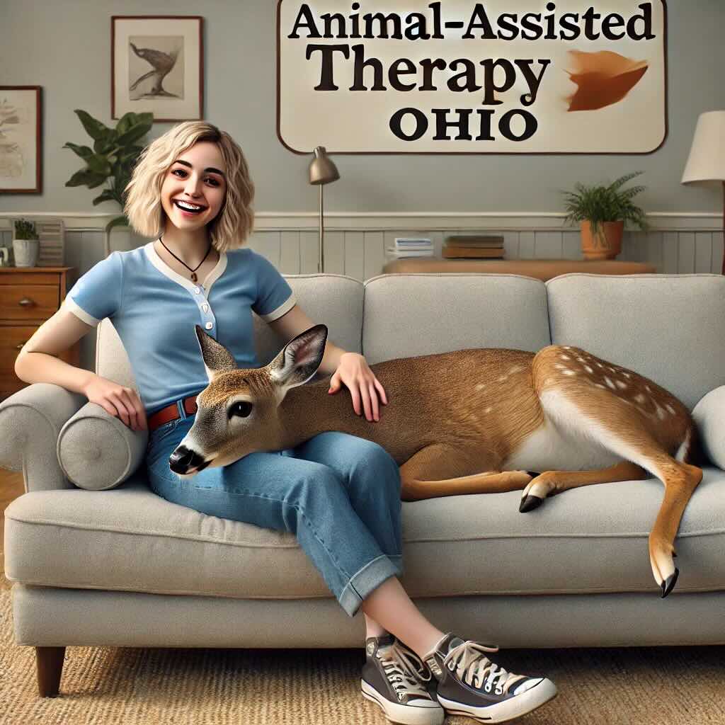 animal assisted therapy with a deer in Ohio