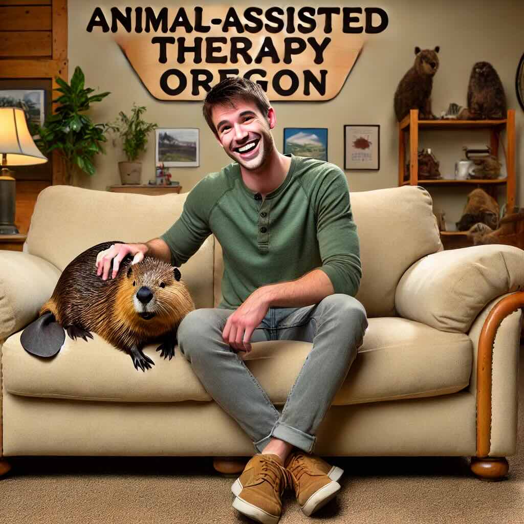 animal assisted therapy with a beaver in Oregon