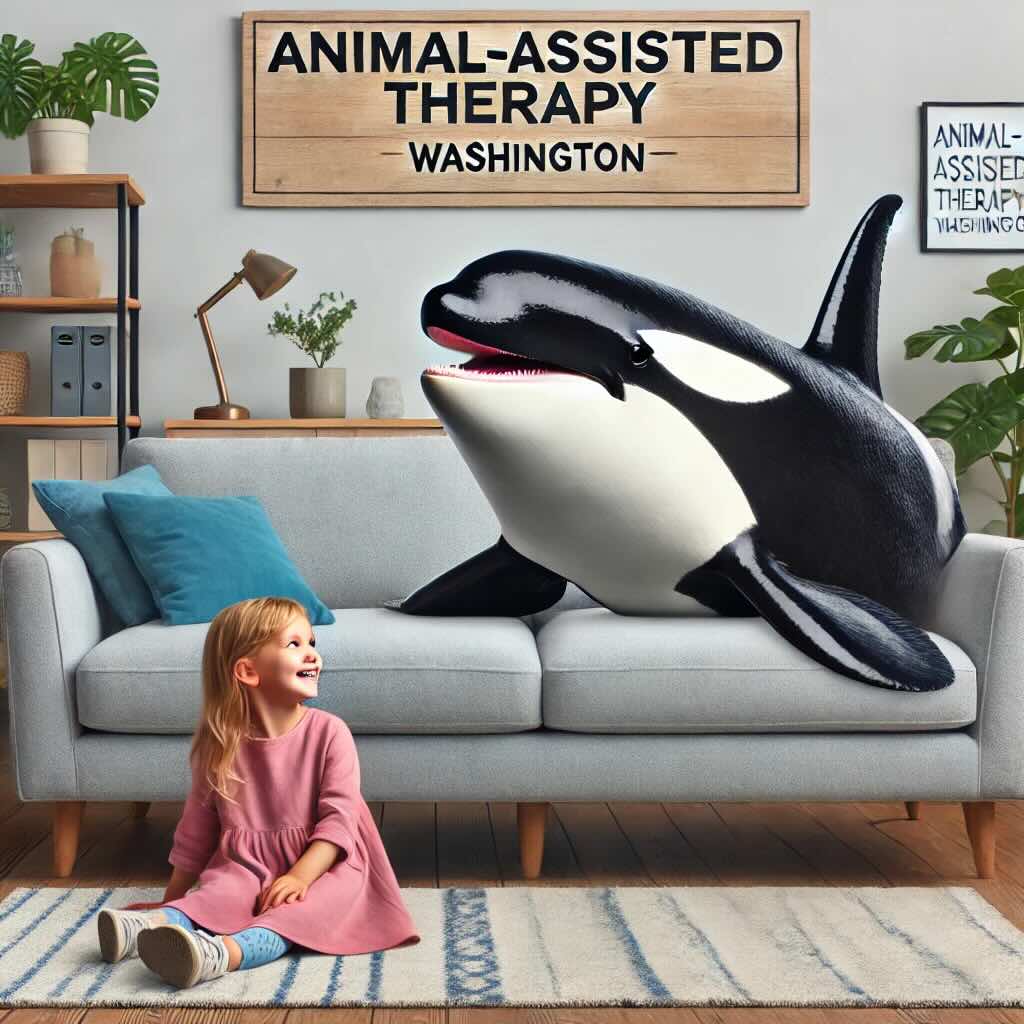animal assisted therapy with an orca in Washington