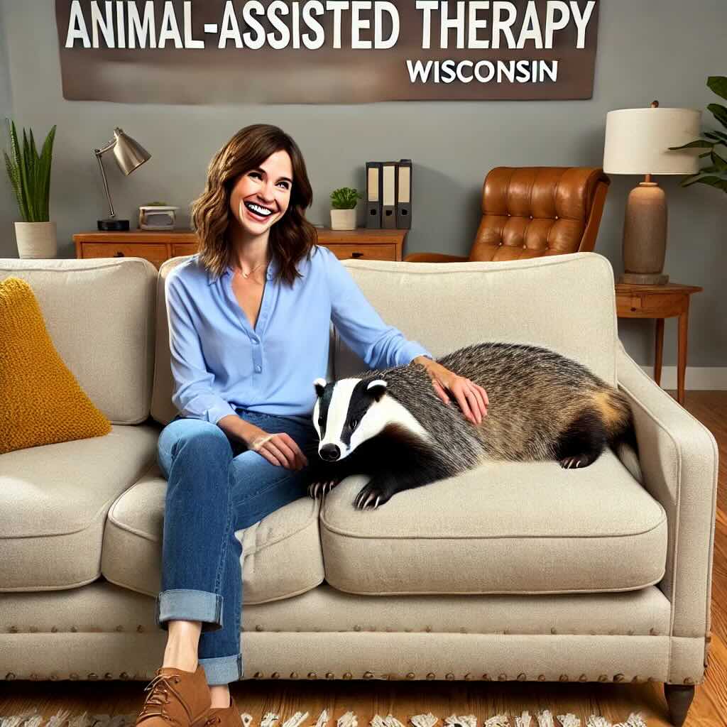 animal assisted therapy with a badger in Wisconsin