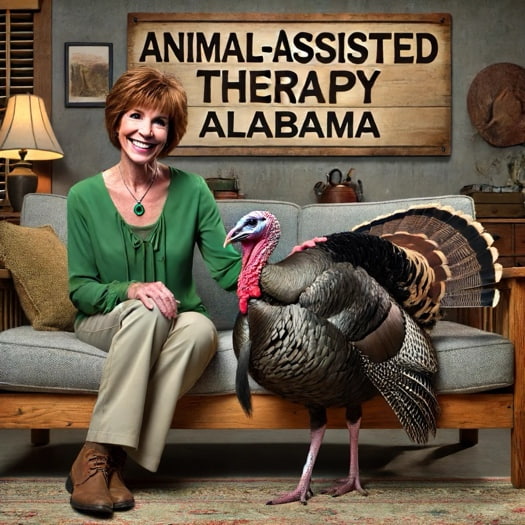 animal assisted therapy with a turkey in Alabama