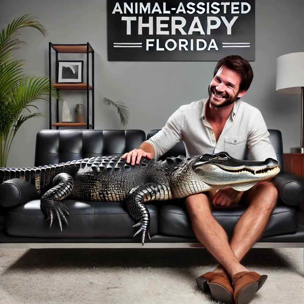 animal assisted therapy with an alligator in Florida
