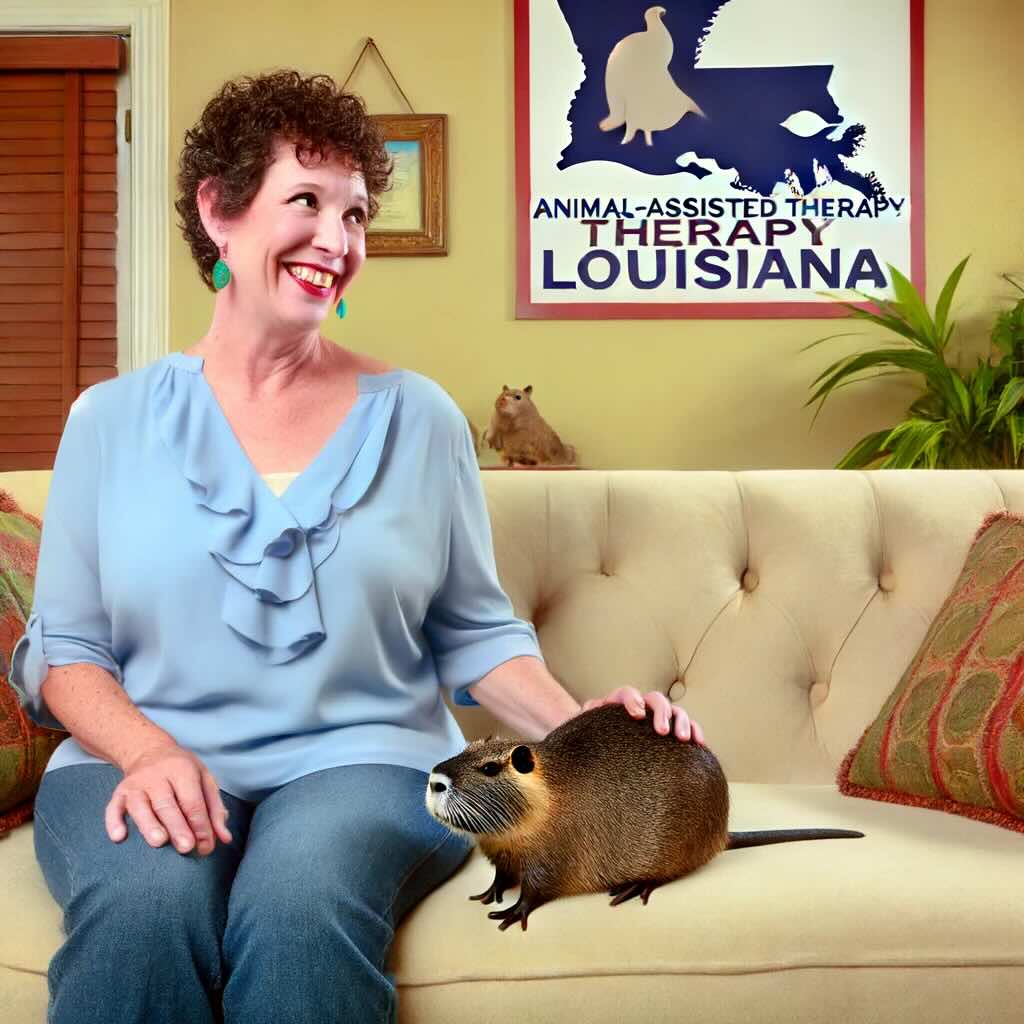 animal assisted therapy with a beaver in Louisiana